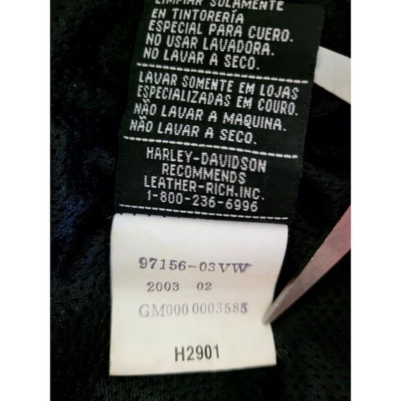 VTG Womens Harley Davidson 100% Genuine Leather Riding Pants Size 40/12 Embossed - Picture 11 of 16